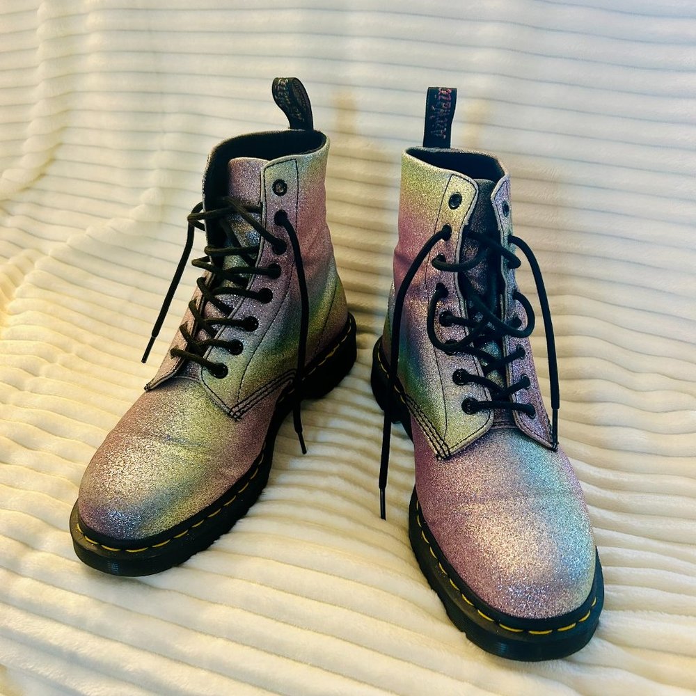 Doc Martens Rainbow Glitter Boots Size 11 Womens
